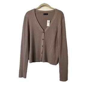 GAP Metalic Button Front Sweater Cardigan Women's Size‎ XL $70 New Holiday